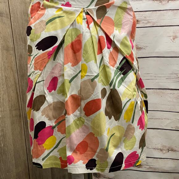 Rockabilly PinUp Spaghetti Strap Summer Dress Floral Elastic Back Pockets XS - Picture 3 of 9